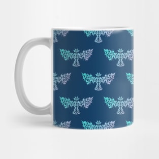 dragon birds pattern blue Mug